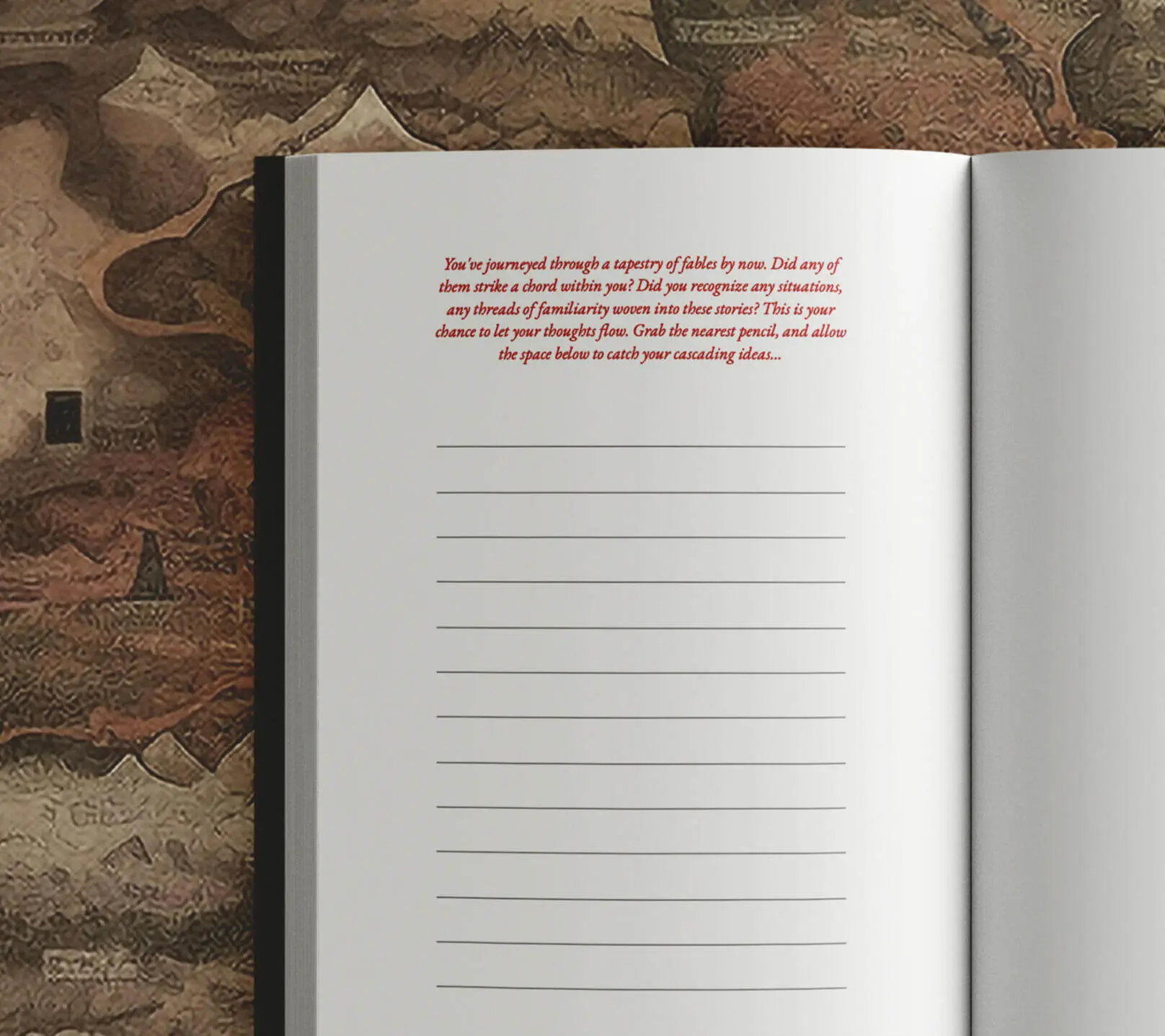 Blank reflection page from the Foxbook